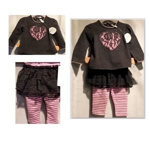 Petit Lem Baby 0-3M Jersey Top and Leggings