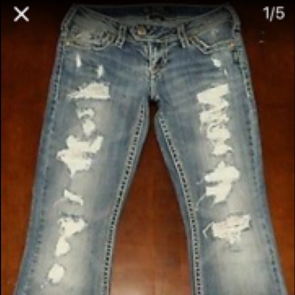 SILVER JEANS TUESDAY DISTRESS w/lace