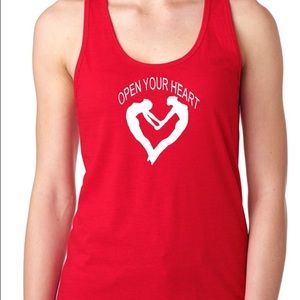 OPEN YOUR HEART women's racer back athleisure tank