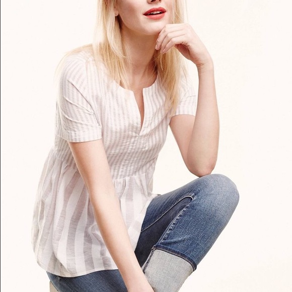 Anthropologie Vintage Stripe Peplum Blouse S - Picture 3 of 4