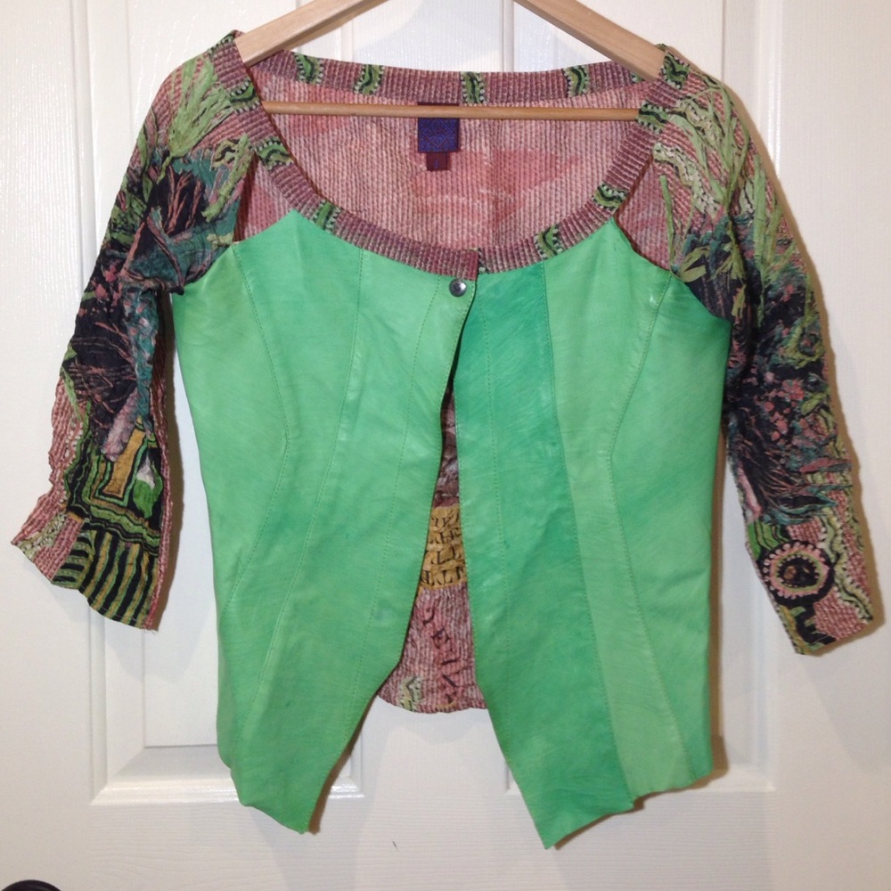 LEGATE JEANS Italian Suede Leather Top Size S-M