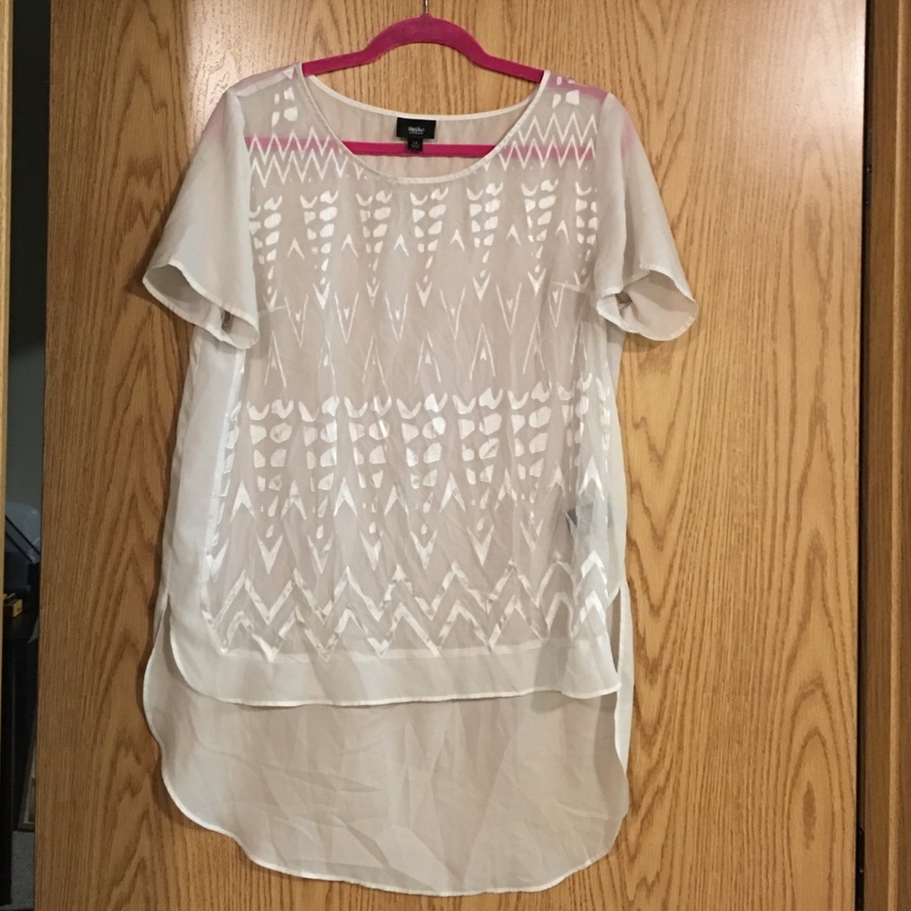 🆕High-low sheer blouse