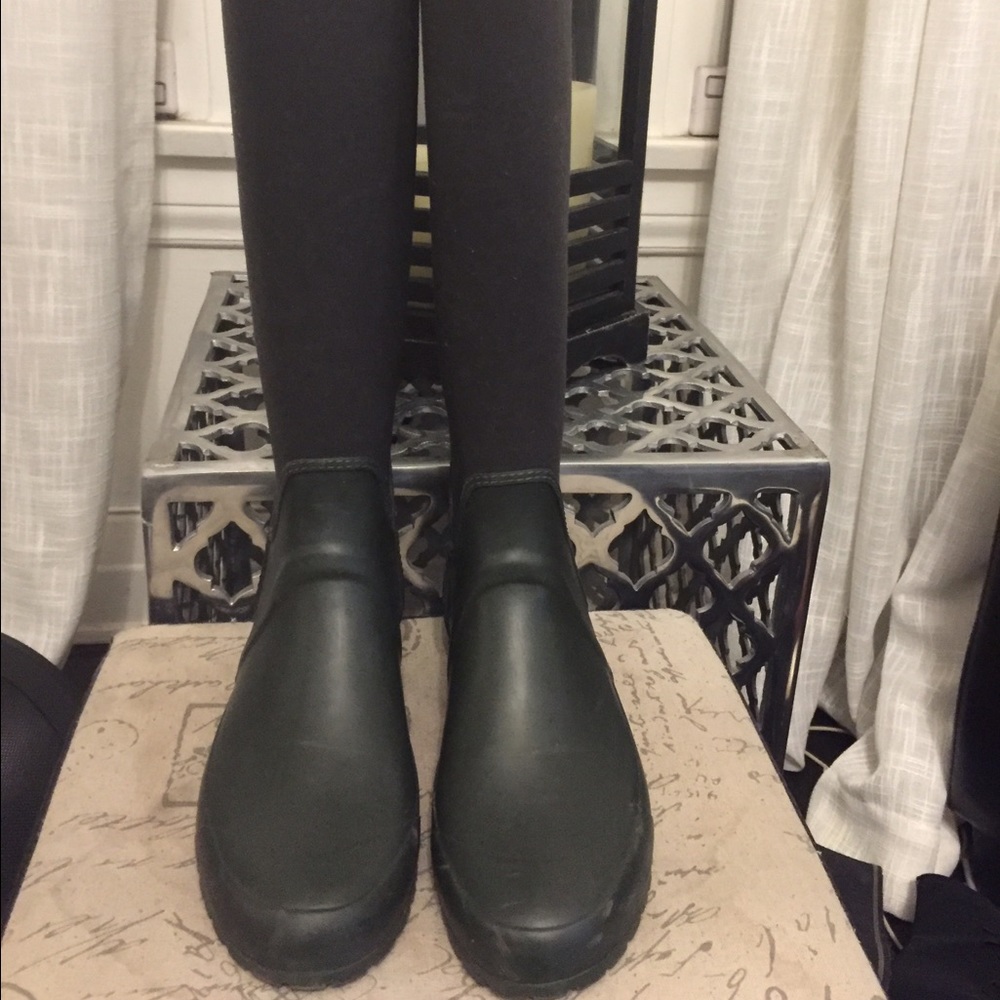 Zara dark green rain boots
