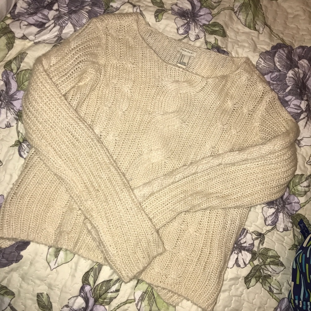 Cream size small crop sweater