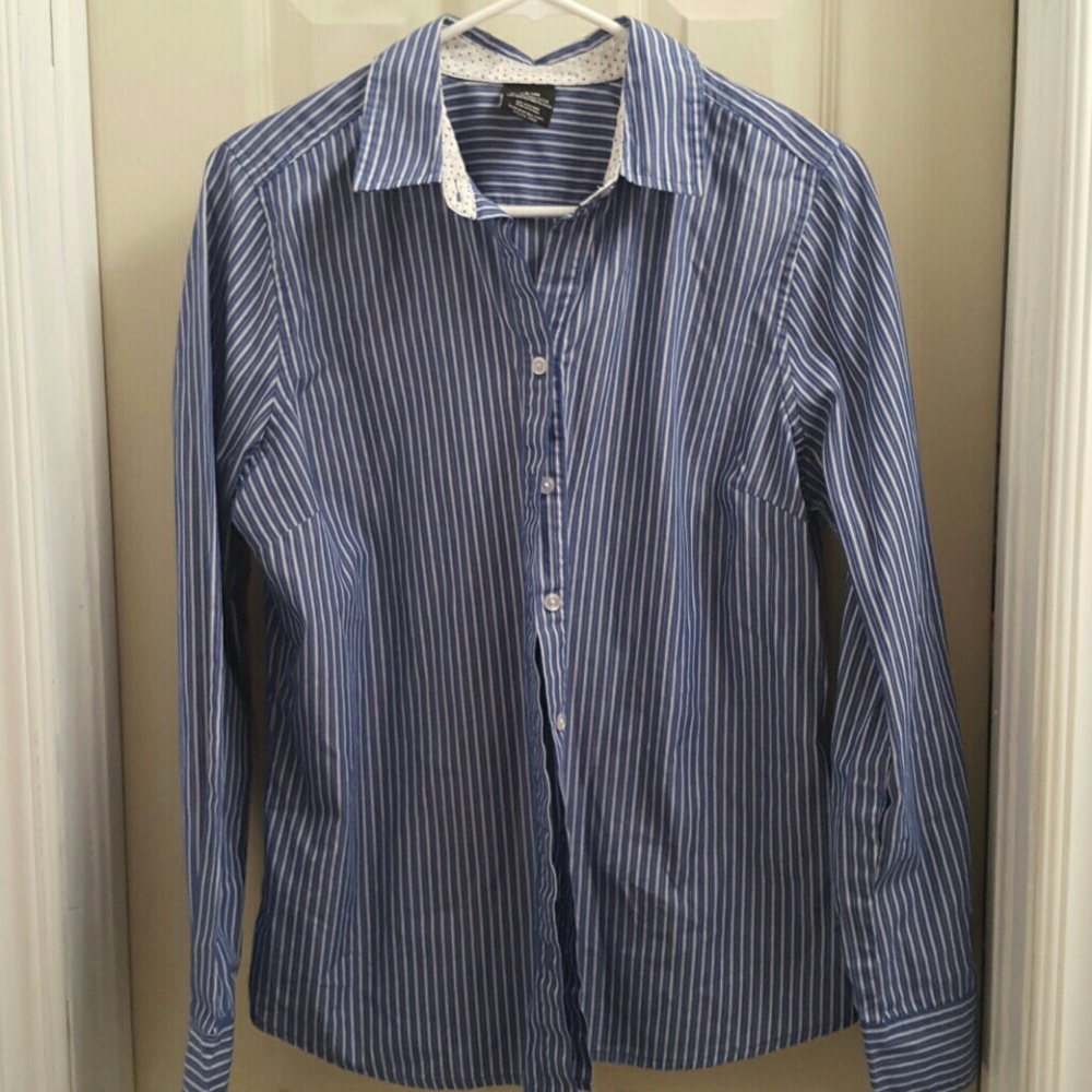 Blue striped button down