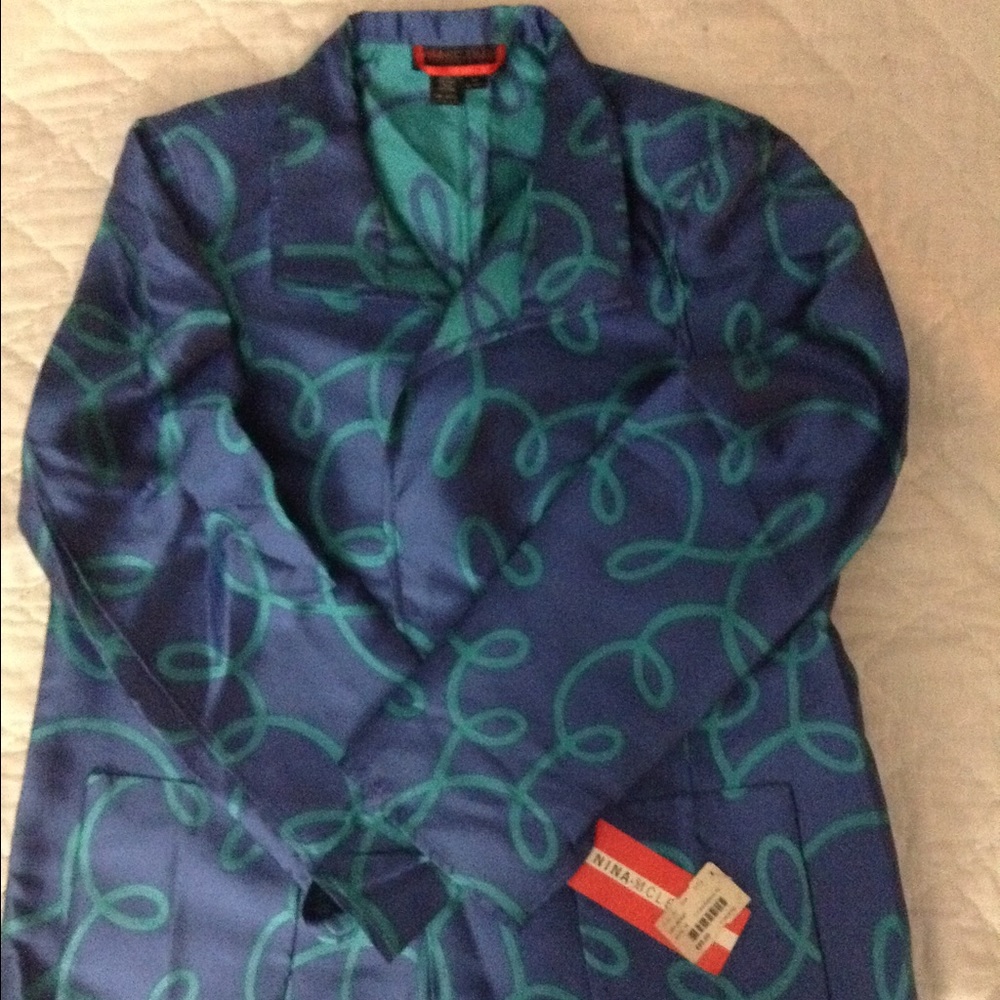 Nina Mclemore NWT 100% Silk Jacket Size 18