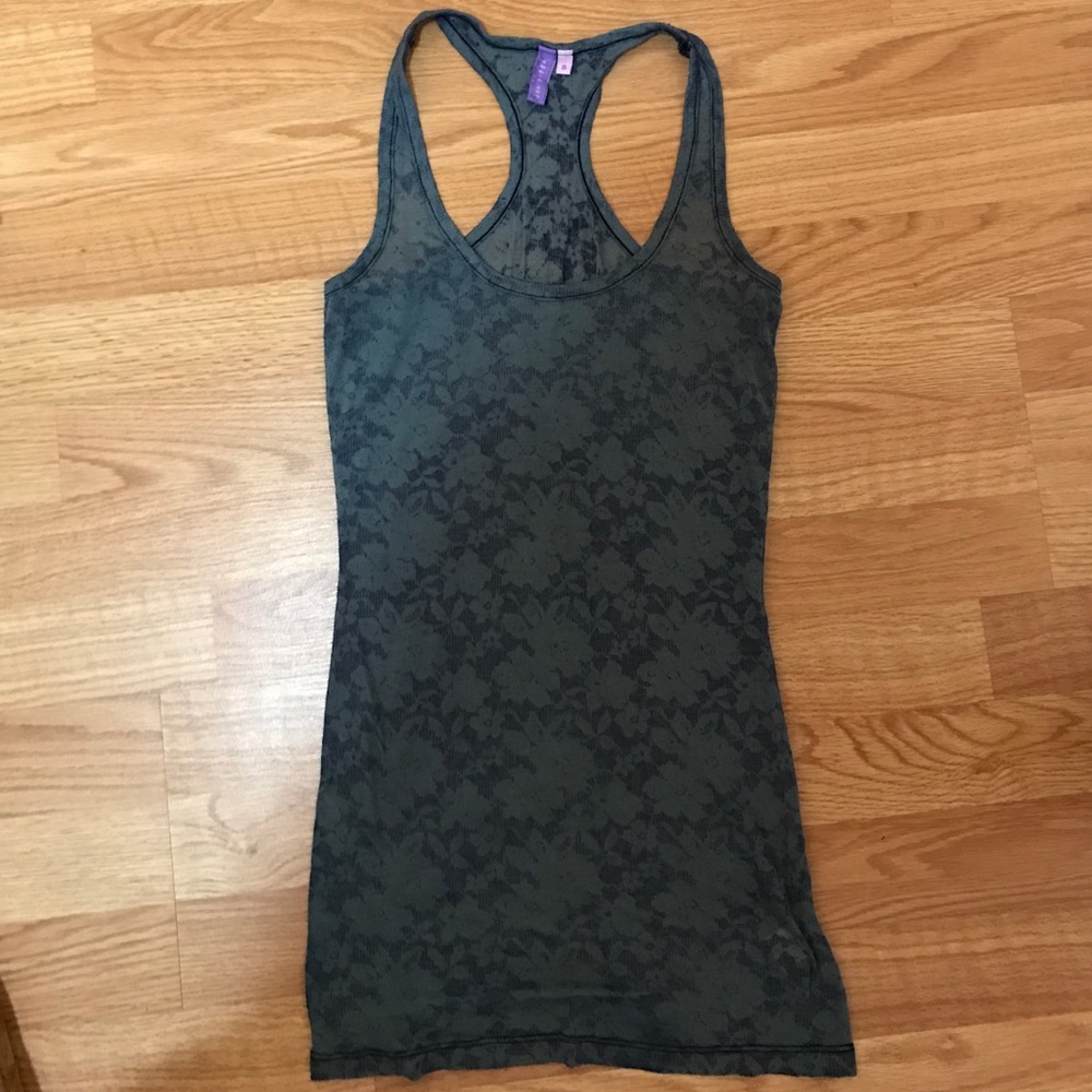 Lace print racerback tank