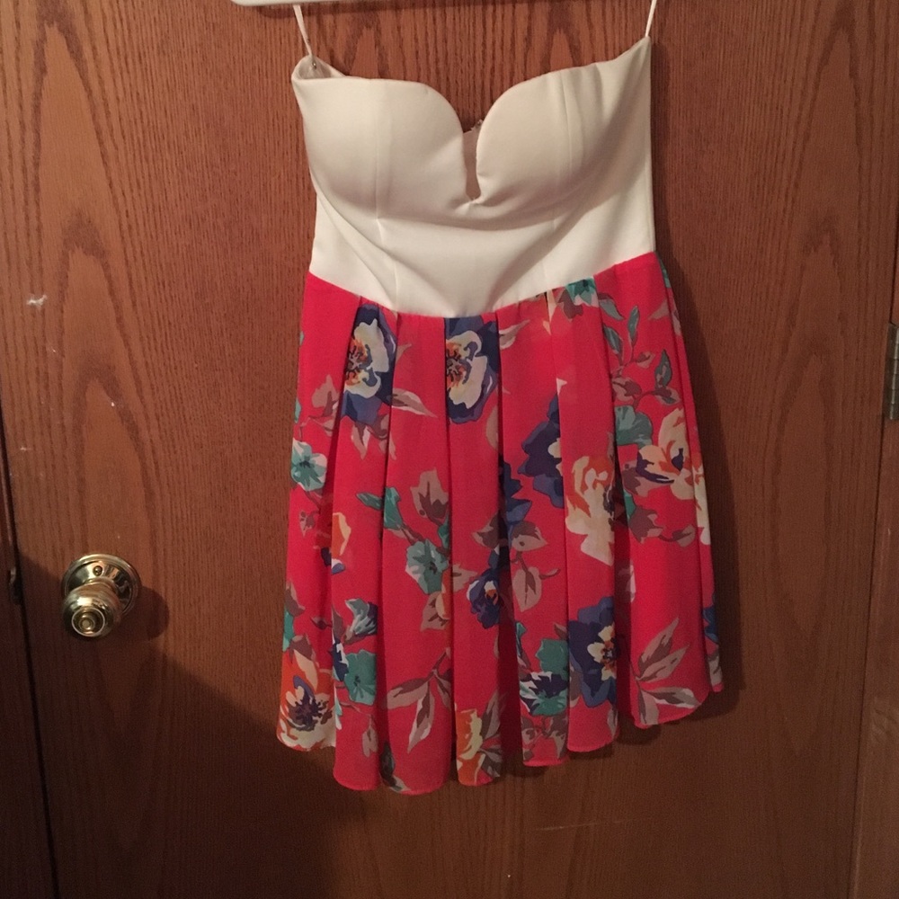 Strapless floral dress