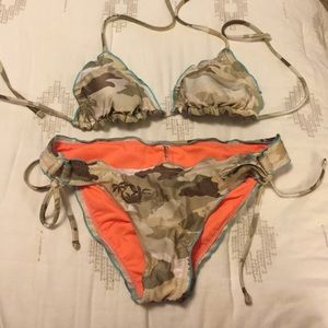 Camo safari triangle bikini set