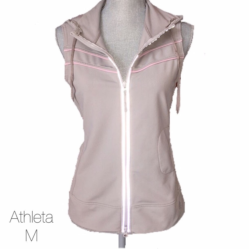 Athleta Beige and Pink Running Vest Med