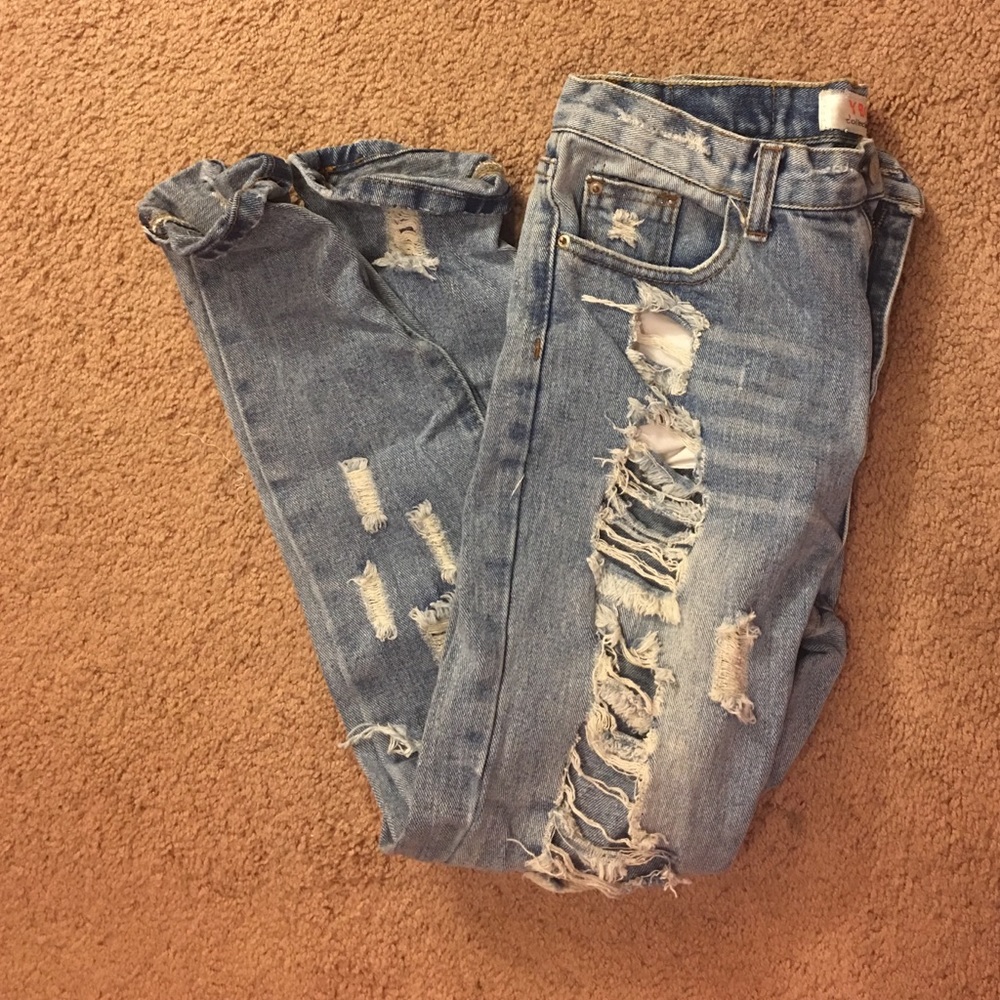 High waisted boy friend jeans