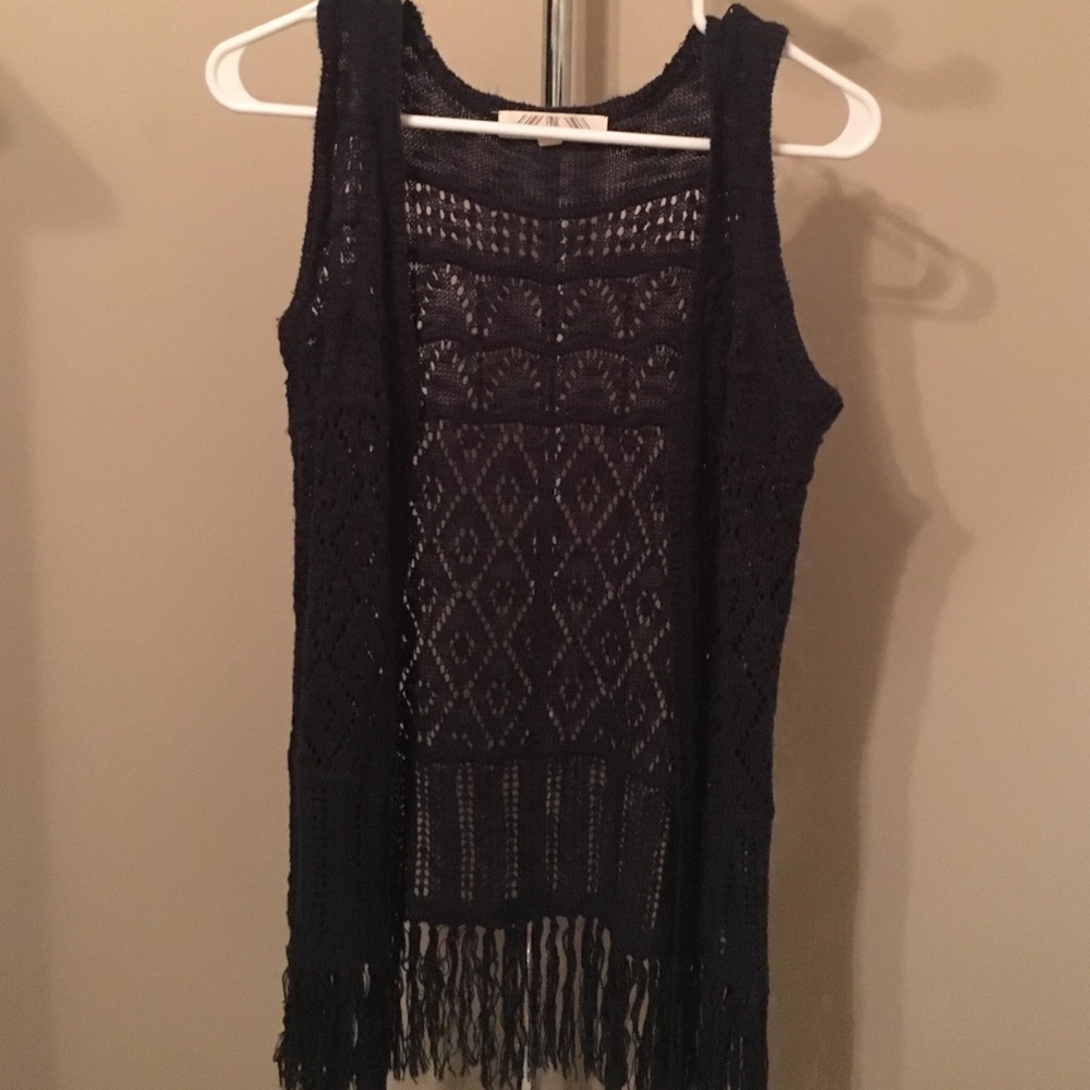 NAVY blue crochet vest
