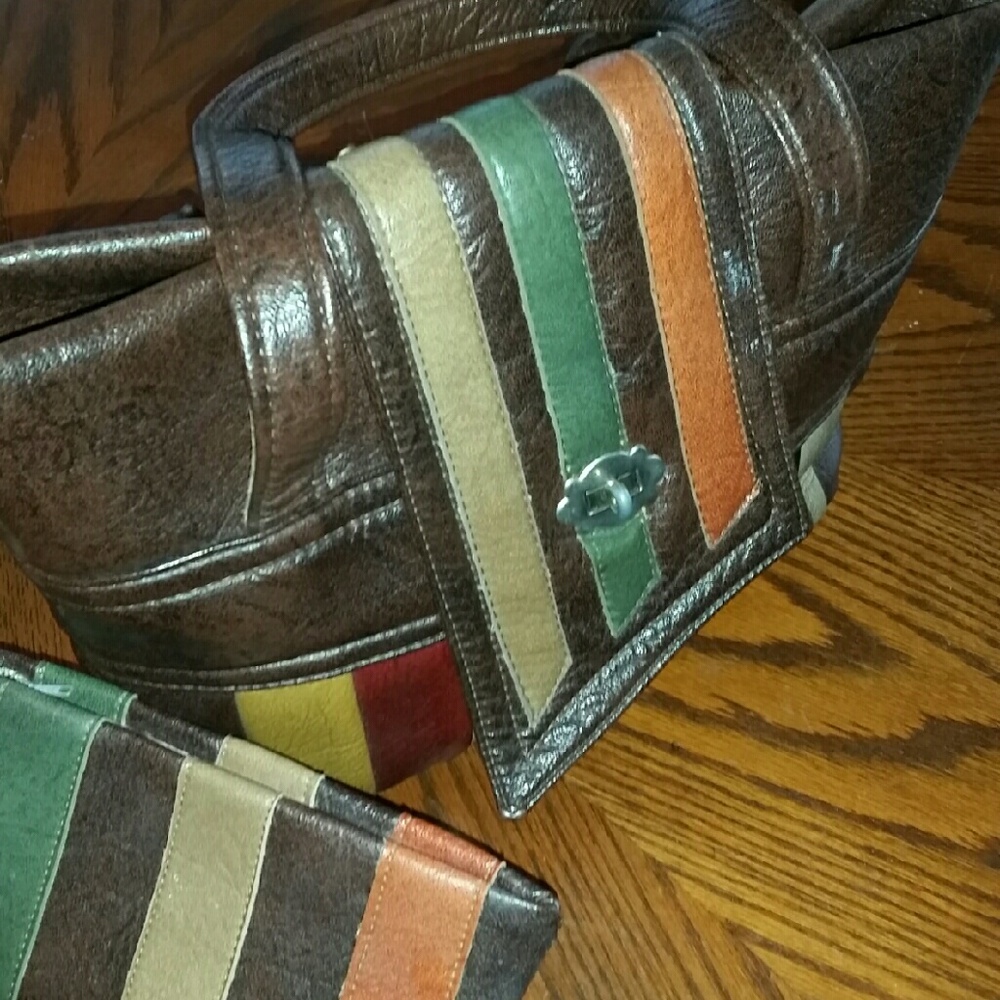 Vintage Swafford Originals Multi-colored strip bag
