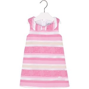 🚺👗Little Girl 2T-9 Pink Stripe Social Dress