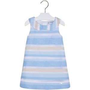 🚺👗Little Girl 2T-9 Sky-Blue Stripe Social Dress