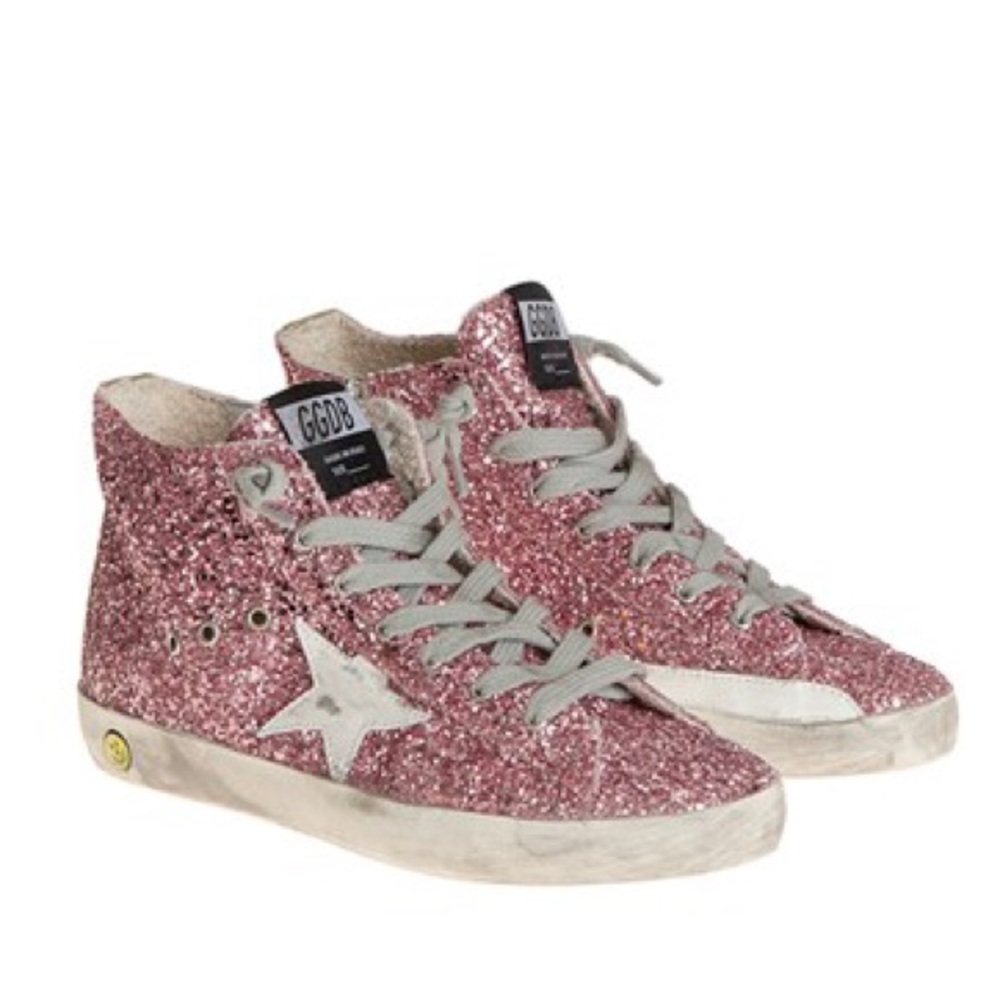 Golden Goose lt-pink glitter "Francy" sneakers