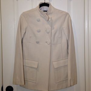 White Wool Blend Peacoat Size XS