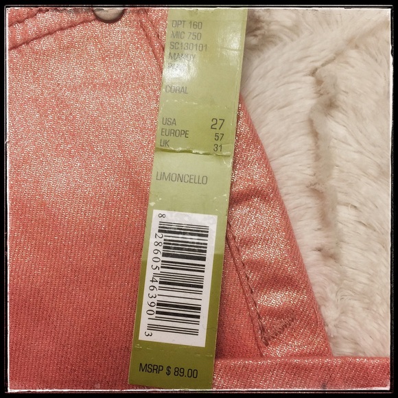 NWT Coral shiny metallic skinny jeans Gianni Bini - Picture 4 of 4