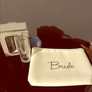 Bride Make-Up Bag, Small Tote And Shot Glasses