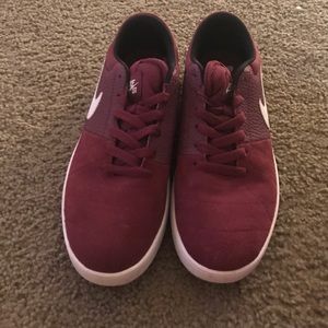 Maroon sneakers
