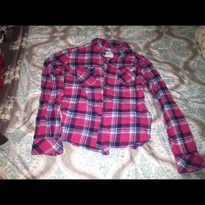 Aeropostale pink plaid shirt
