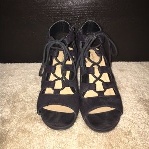 Lace up ankle sandal heels