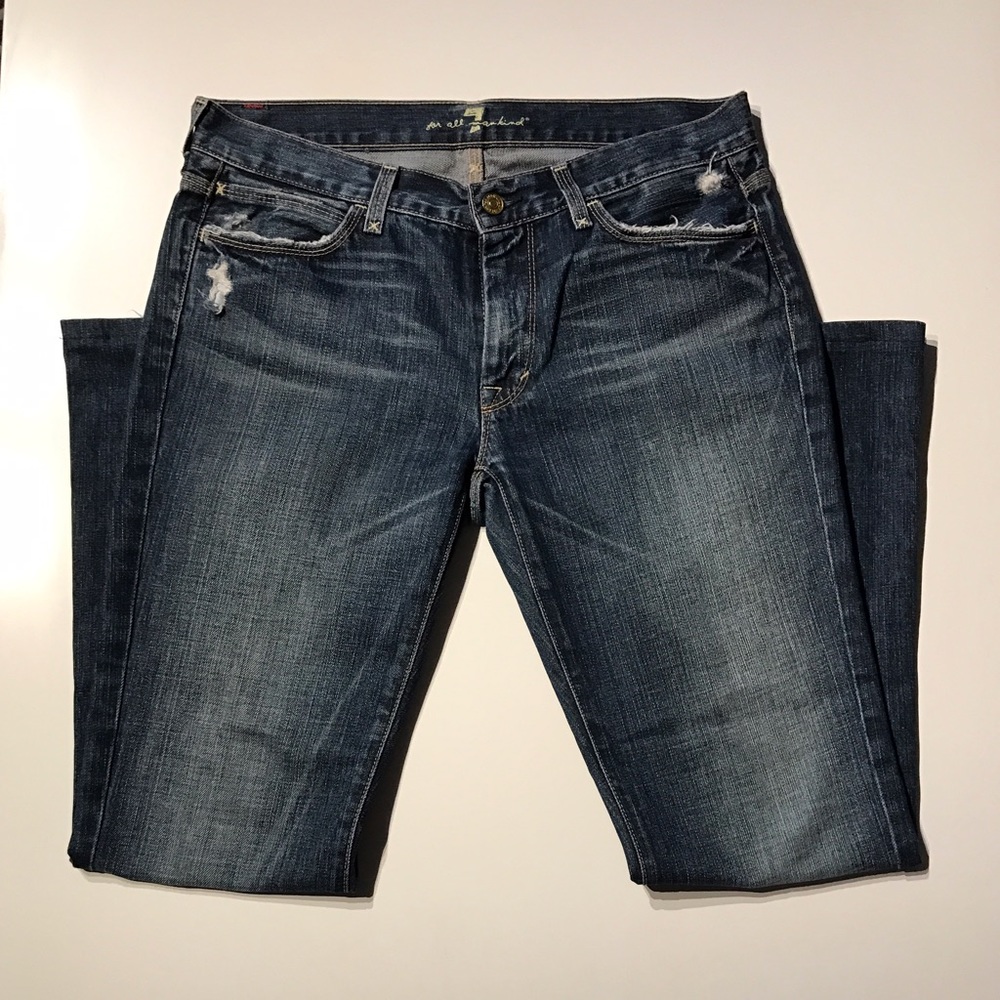 7 for All Mankind Distressed Boot Leg Jeans