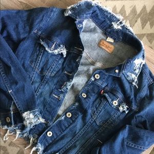 Distressed Levi's Denim Jacket