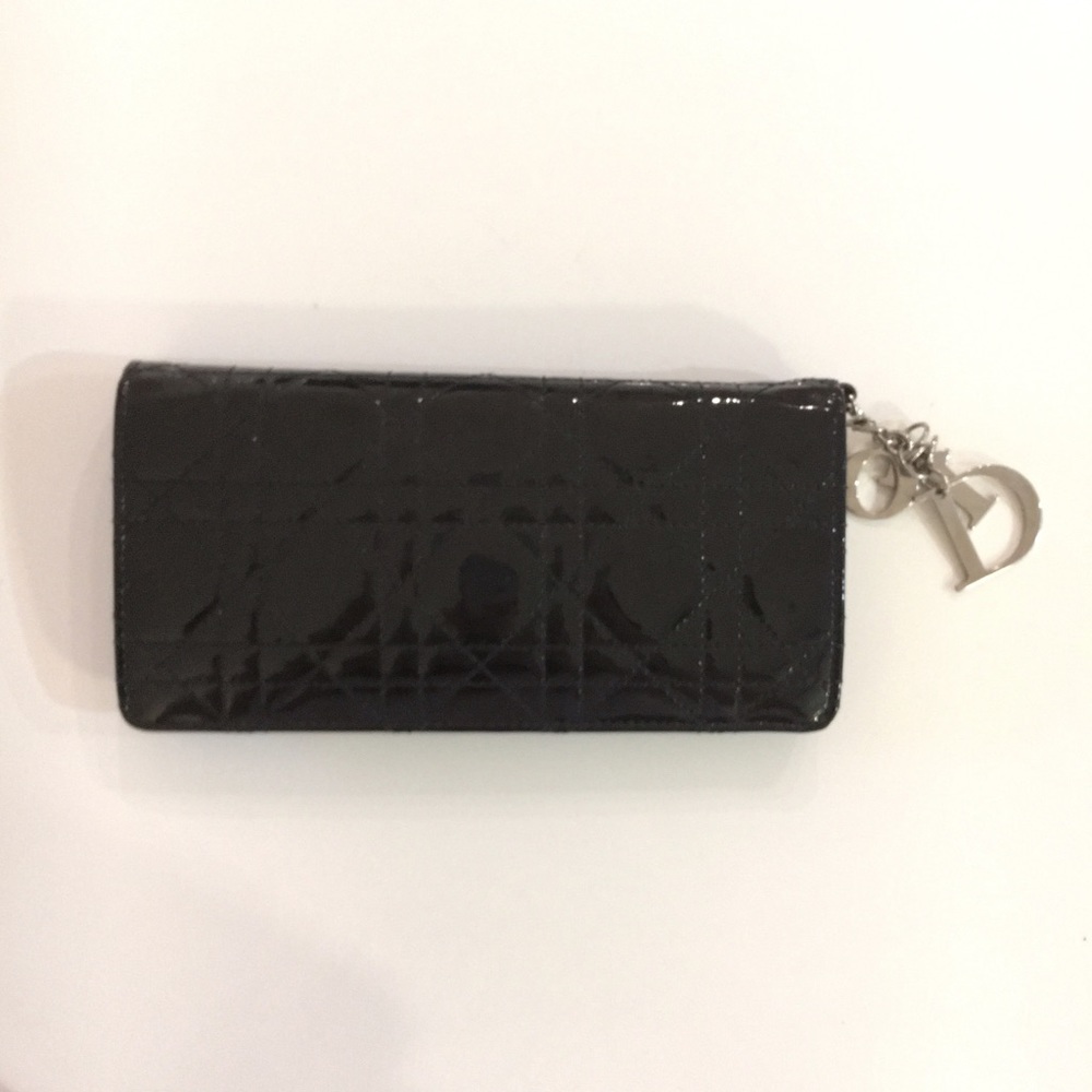 Miss Dior Patent Wallet (Long) & Silver Hardware