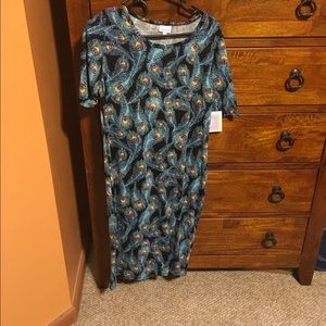 LLR julia dress peacock print