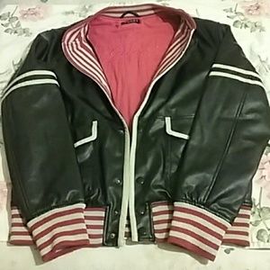 Vintage Gucci faux Leather bomber jacket