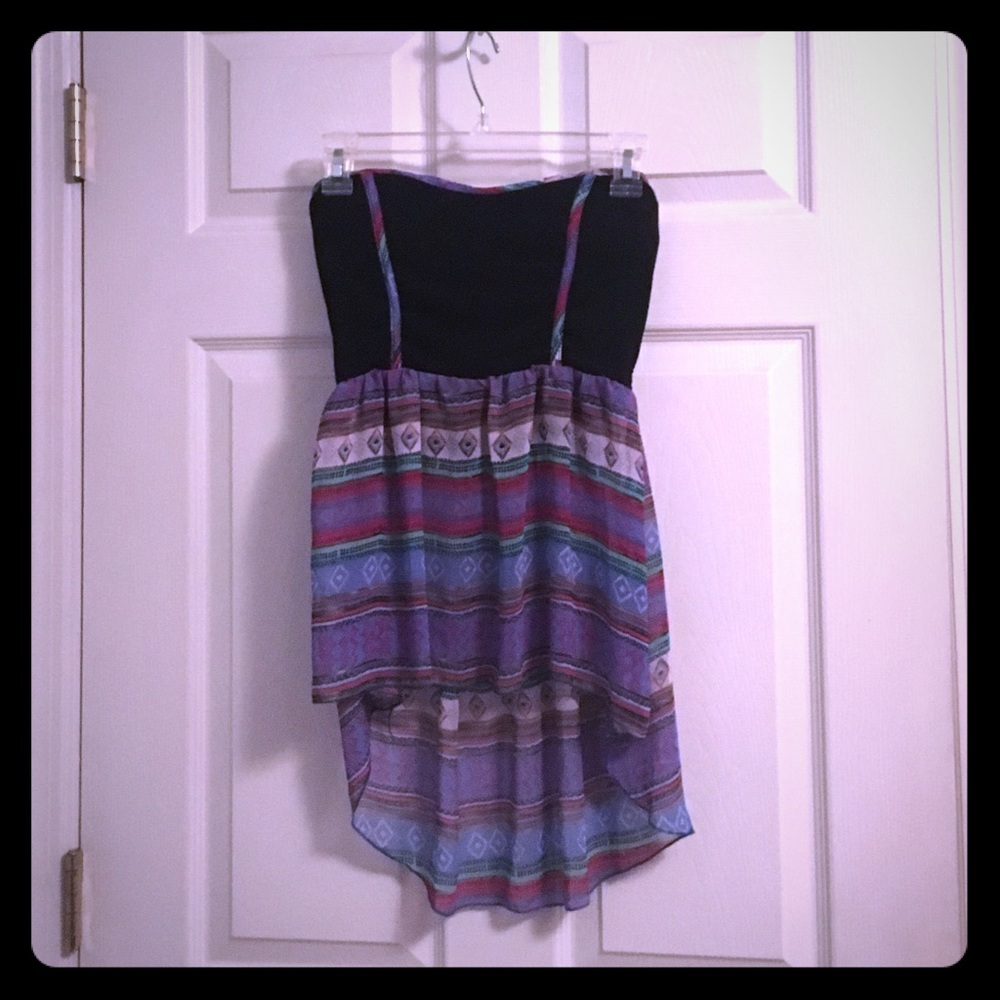 Strapless high low top