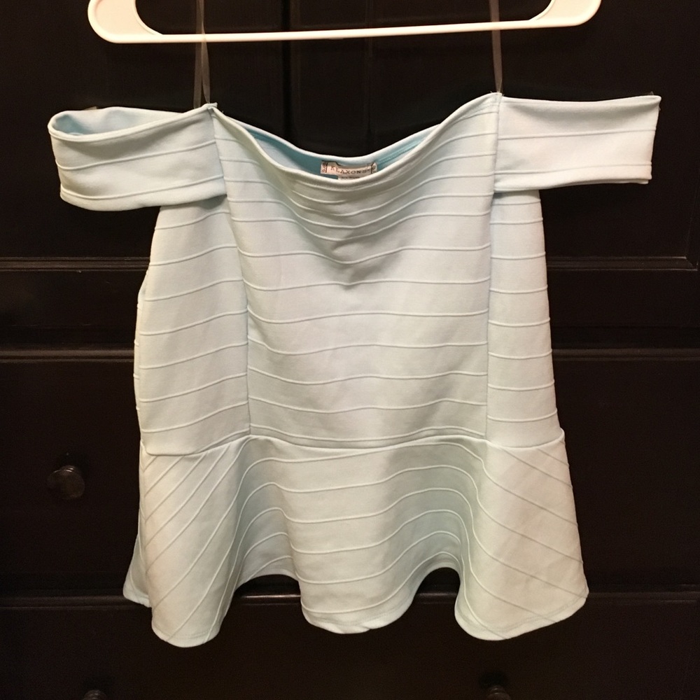 New Wet Seal Plus Baby Blue Peplum Top 3X