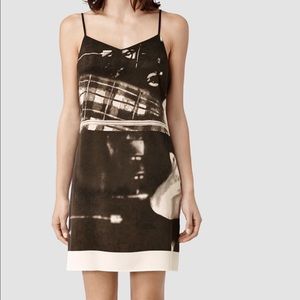 All Saints 100% silk slip dress