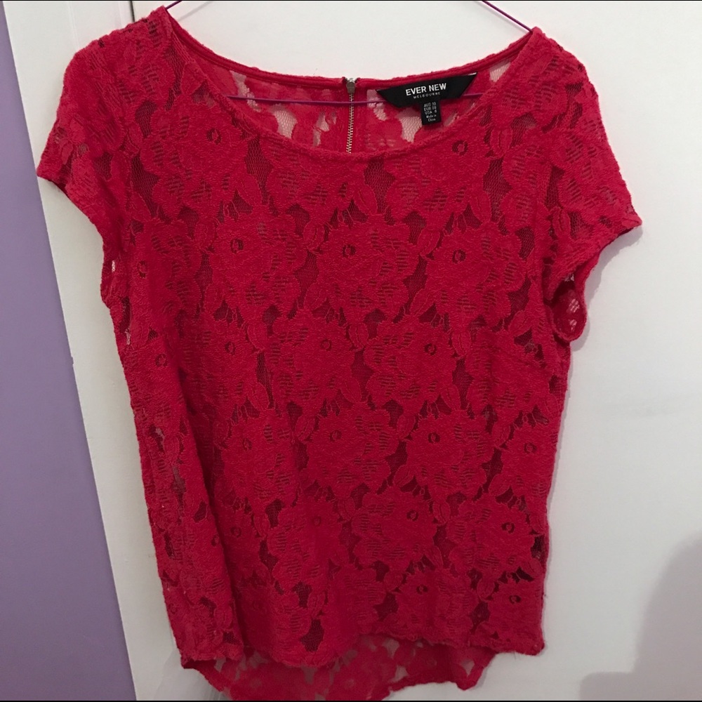 pink lace top