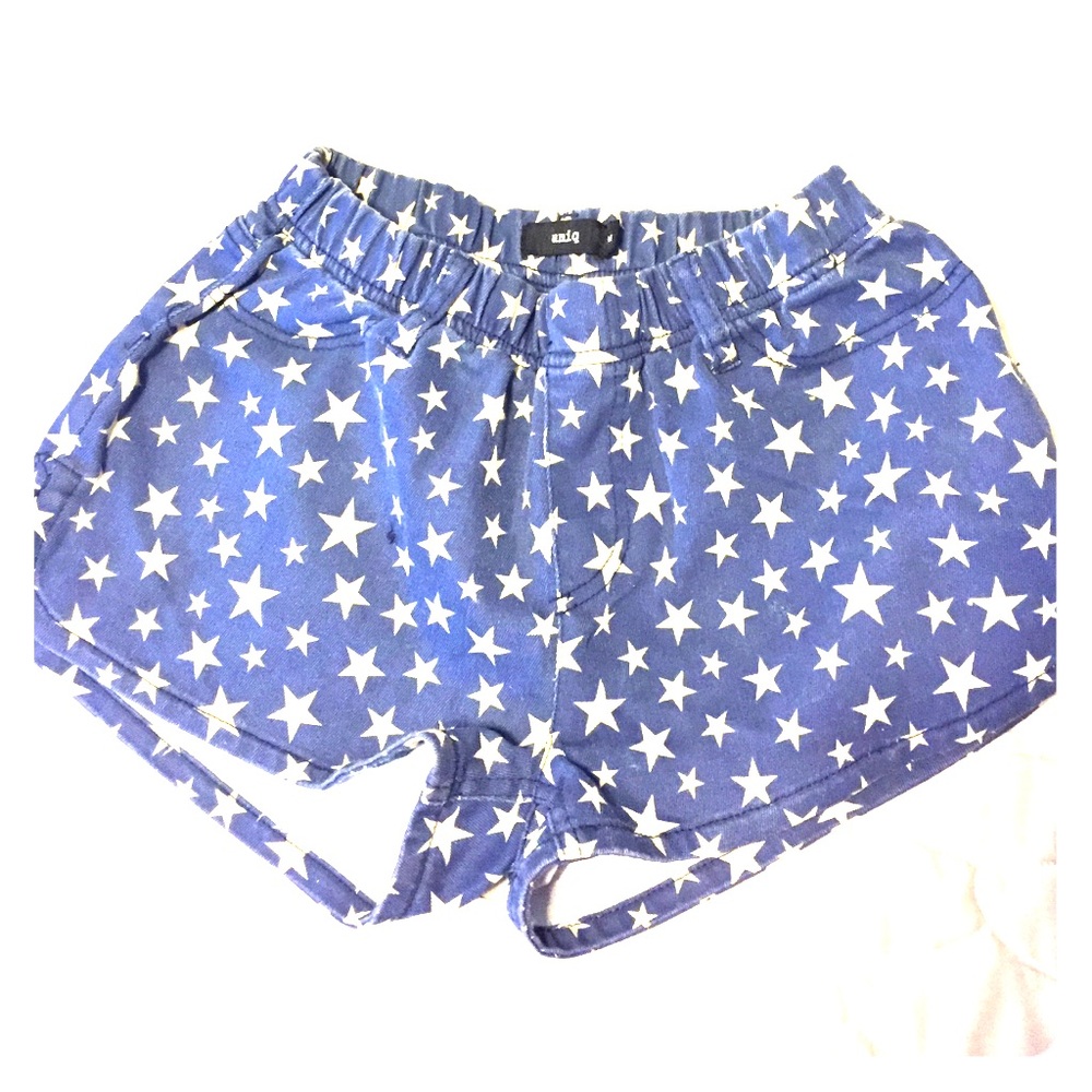 Star jean shorts. Elastic waist. Worn once