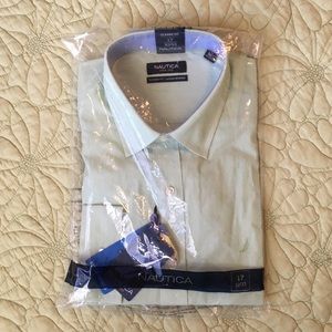 Men's striped button up dress shirt