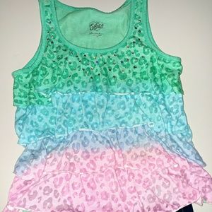 Justice size 10 layered tank with sequin