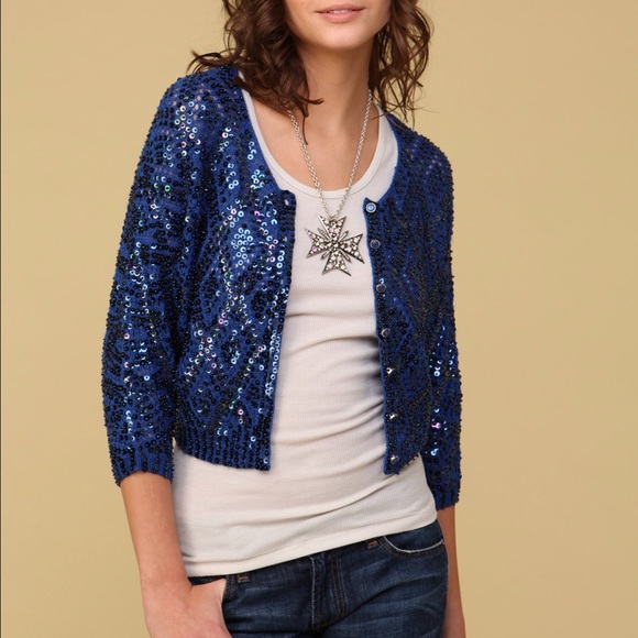 Free People Sweaters - Free People Pop Star Sequin Cropped Cardigan Sz S
