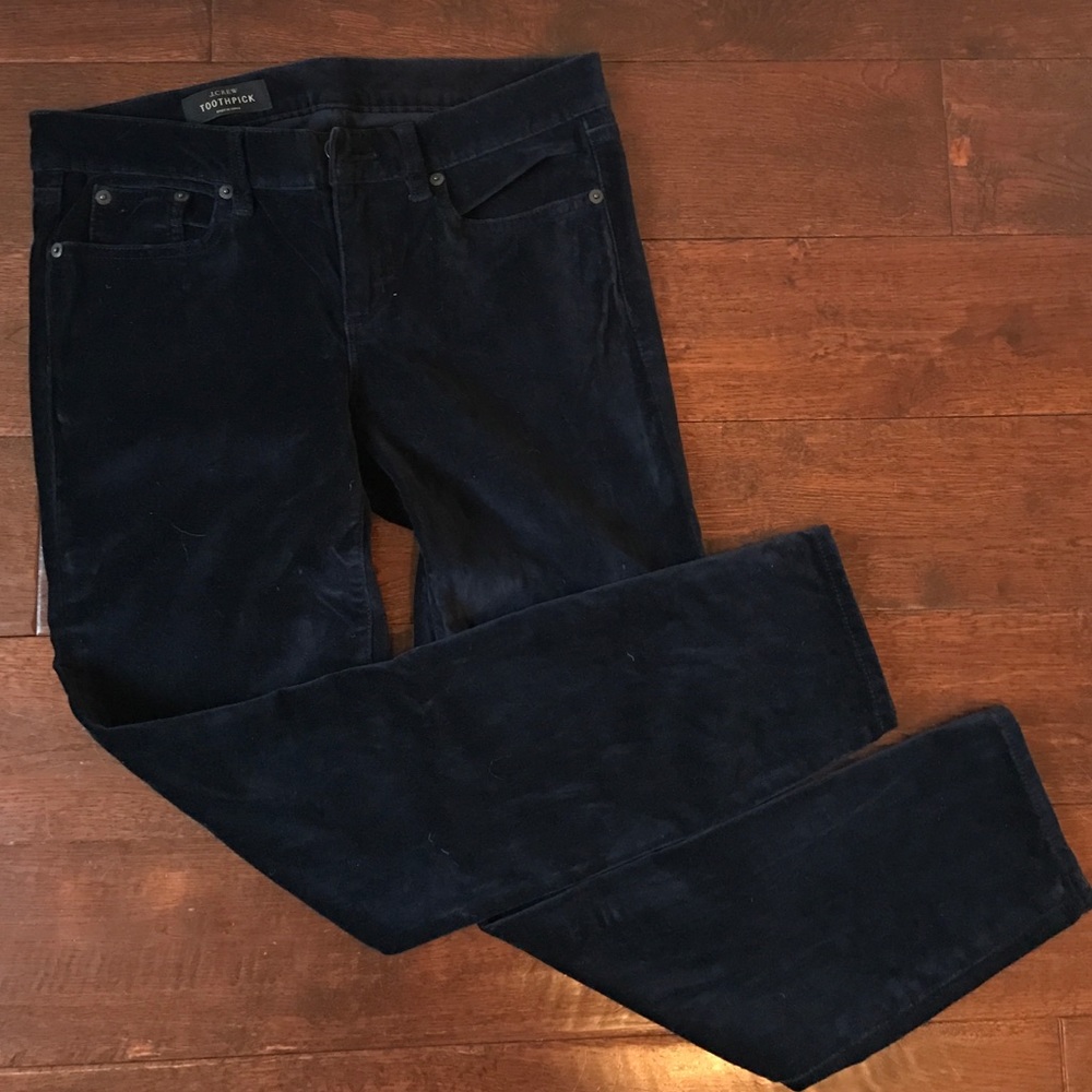J.Crew Navy Velvet  Toothpick Pants
