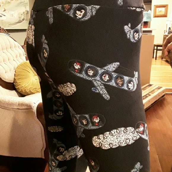 Lularoe Unicorn Rare Airplane leggings - Picture 3 of 4