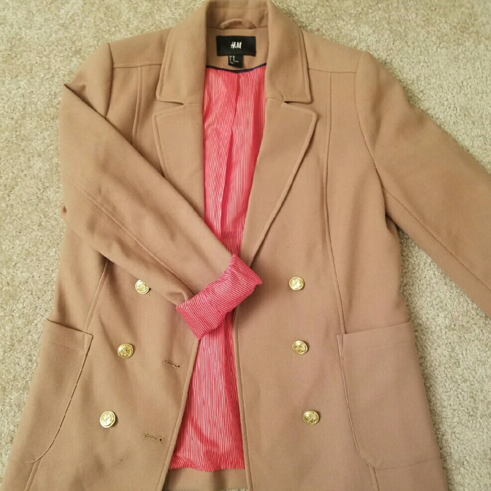 Beige Peacoat Jacket