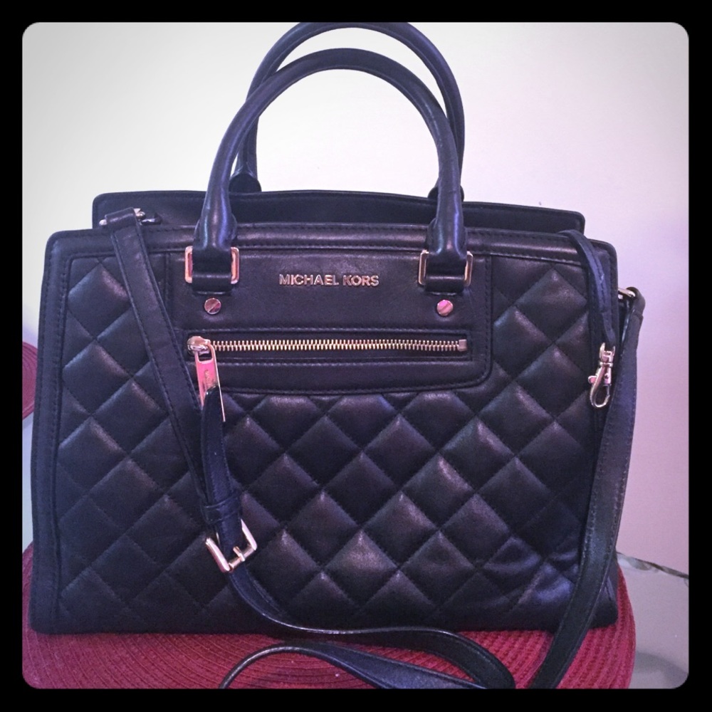Quilted black Michael Kors Satchel
