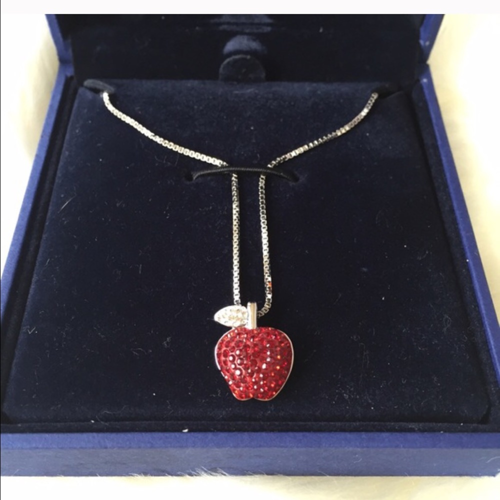 Red apple Swarovski crystal necklace