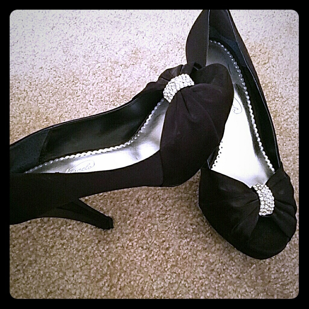 Michaelangelo Open Toe Black Heels