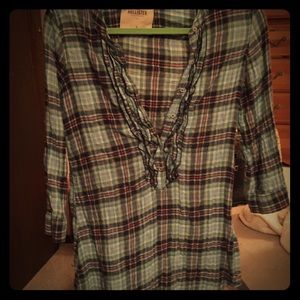 Flowy flannel button down