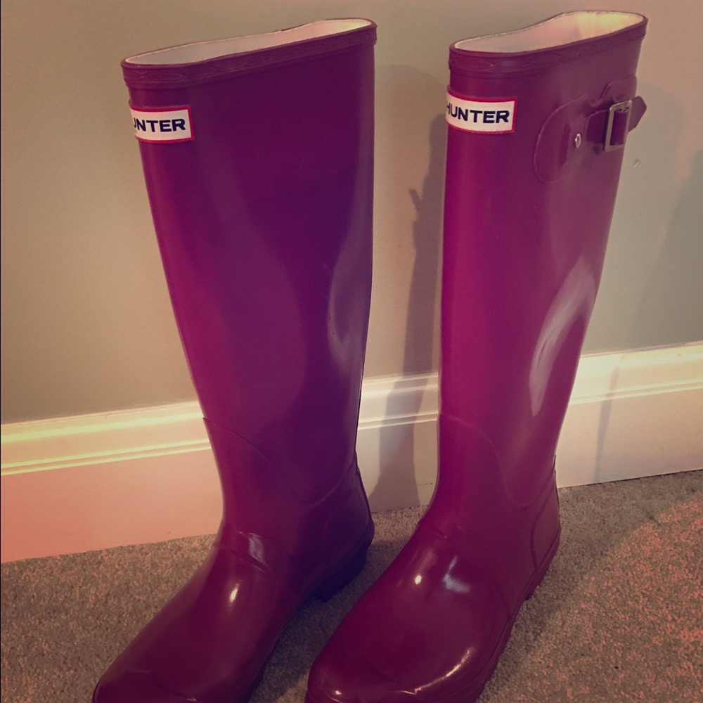 Orchid Purple Tall Glossy Hunter Rainboots