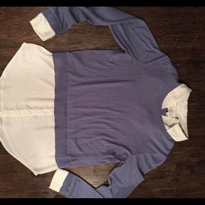 Loft Mock Layer Button Up Sweater