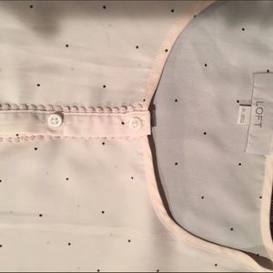 Loft Light Pink Shell Black Dots Flutter Sleeve