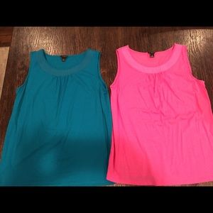 NWOT Ann Taylor Two lightweight tanks Blue Pink